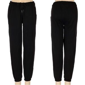 Betsey Johnson Black Lace Up Soft Pull On Casual Pants, Size XS